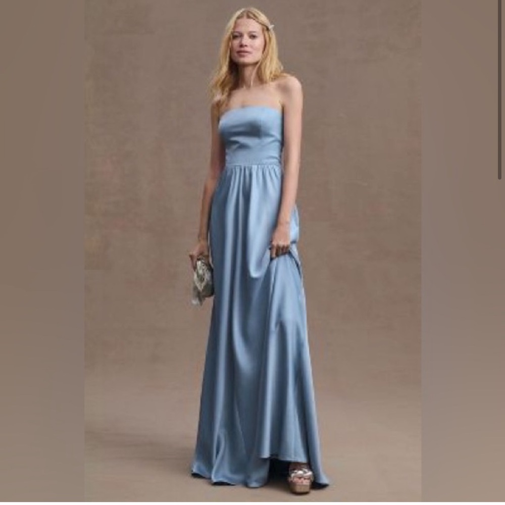BHLDN Light Blue Strapless Dress